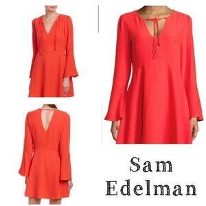 Sam Edelman coral bell sleeve mini dress.  Size 2